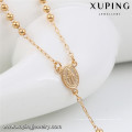 43038 Xuping 18k bijoux nouveau conçu en plaqué or long collier en forme de chapelet